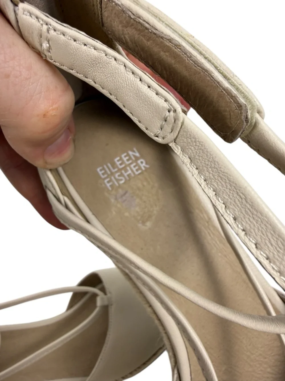 NEW Eileen Fisher Wesson Tumbled Nubuck Wedge Espadrille Sandals Sz 9.5